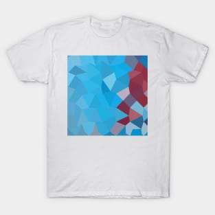 Cerulean Frost Blue Abstract Low Polygon Background T-Shirt